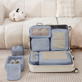 7Pcs Compression Packing Cubes Set – Travel Luggage Organizer Bags for Suitcases Grey