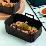 Reusable Silicone Air Fryer Liner – Non-Stick Dual Basket & Easy Clean Black
