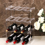 Stackable Clear Storage Rack for Wine Bottles & Cups Large