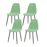 Set of 4Pcs Stretch Shell Dining Chair Covers Accent Seat Protector Slipcover Green
