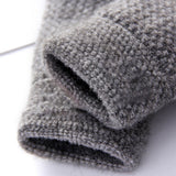 Winter Warm Fingerless Gloves Thermal Half Finger Knitted Mittens Light Grey