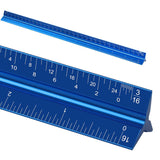 Architectural Scale Ruler Aluminum Triangular Ruler for Blueprint Triangle Drafting Architecture Blue