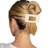 4PCS Large Flat Hair Clips Rectangle No-Slip Claw Clips for Women Style 2