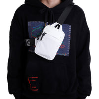 Water-Resistant Sling Bag Small Crossbody Chest Bag for Men Women White