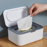 Refillable Wipes Dispenser Tissue Storage Case with Lid Grey