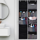 Over Door Organizer for Stuffies Toy Hanging Storage Net Bag for Animals Stuffy Black