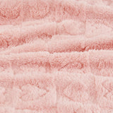 Cozy Fleece Blanket Heart Checkered Blanket for Sleeping Napping Pink