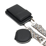 PU Leather Cell Phone Purse Women Small Crossbody Bags Cellphone Wallet Black