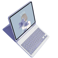 Wireless Bluetooth Keyboard with Keyboard Case and Mouse Compatible with iPad 11 (A16) 2025 And 10th 10.9(2022) Purple