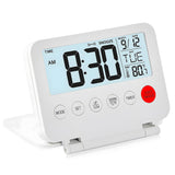 Smart Digital Alarm Clock with Temperature Display Snooze Function and LED Backlight White