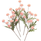 5 PCS Stem Cloth Dandelion Ball Artificial Flowers with Bendable Stems Pink