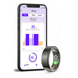 Smart Health Ring with Charging Case Sleep Tracking Waterproof Black