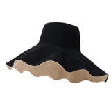 Reversible Bucket Hat Sun Hats with Wide Brim for Outdoor Camping Hiking Black
