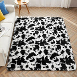 Cute Furry Pastel Rug Soft Fluffy Carpet for Living room Black and White