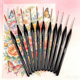 11 PCS Artist Paint Brush Detail Brush Set for Watercolor Acrylic Oil Black