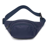 Casual Chest Bag Multi-Pocket Waist Bag for Sports Traveling Workout Dark Blue