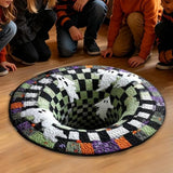3D Halloween Area Rug Round Non Slip Soft for Bedroom Living Room Style 2