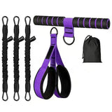 Pedal Resistance Band with Handle Adjustable Tube Foot Pedal Device  for Full Body Training Purple