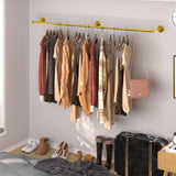 183cm Galvanized Steel Wall Mount Clothes Rack Heavy Duty Gold