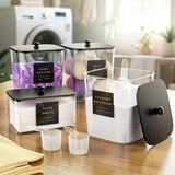 4Pcs Laundry Storage Container with Airtight Wooden Lids For Laundry Room Black