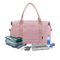 Travel Duffle Bag Carry On Tote Bags Sport Gym Bag  Luggage Bag with Wet Dry Separate Compartment Pink