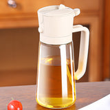 470ml 2-in-1 Oil Sprayer Bottle for Cooking Glass Oil Dispenser Bottle for Kitchen Beige