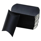 50 PCS Kraft Paper Pillow Gift Boxes with Ribbons for Weddings and Parties Black