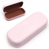 Unisex Hard Shell Glasses Case – PU Leather Travel Sunglasses Box Pink