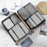 Set of 8Pcs Travel Packing Cubes Luggage Organizers for Suitcase Packing Bags Gray