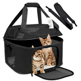 Pet Carrier Cat Travel Bag Portable Soft Sided Comfort Case Black