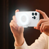 Rechargeable Folding Phone Selfie Light with Mirror – Portable Phone Fill Light White
