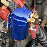 Oil Catch Breather Can Kit Universal Petrol Filter with Air Filter and Cleaning Balls Blue