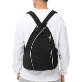 Pickleball Bag Pack Reversible Backpack Travel Sports Sling Bag Black