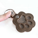 2PCS Pet Paw Shaped Key Chain – Pet Fur Storage and Memorial Gift Key Ring Brown