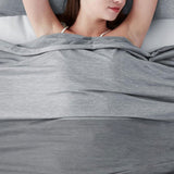 Double Side Cooling Blanket Soft Breathable Summer Blanket for Hot Sleepers Night Sweats Grey