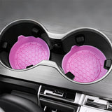 4PCS Car Cup Holder Coaster Silicone Non-Slip Cup Holder Insert Pink
