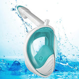 Full Face Snorkel Mask – 180 Degree Panoramic View Anti-Fog & Leak-Proof Design White Green
