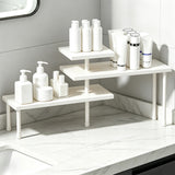 3 Tier Moveable Corner Shelf Organizer for Kitchen Bathroom White