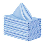 10 PCS Polyester Satin Dinner Napkins for Weddings Hotels Dining Blue