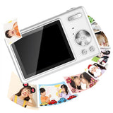 4K HD 1080P Digital Camera Retro Video Camera for Kids Beginners with 32GB TF Card White