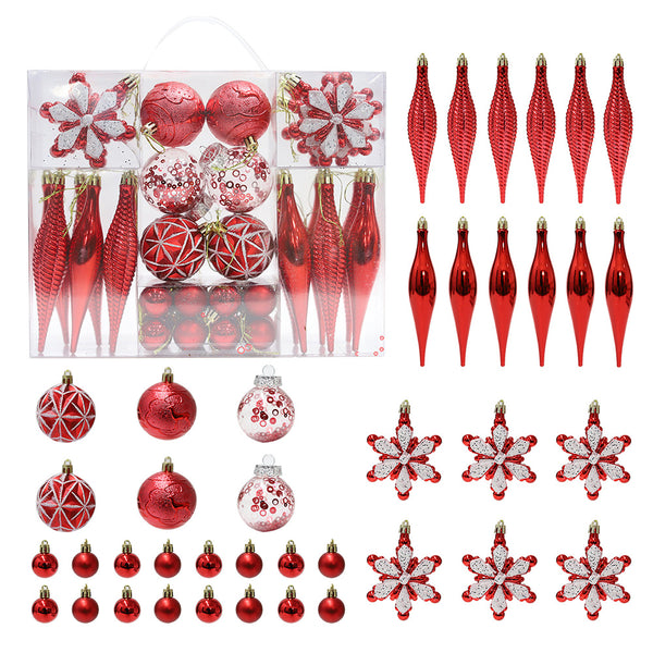 40Pcs Set Christmas Ball Ornaments Hanging Xmas Tree Decorations Holiday Party Home Decor Red