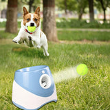 Automatic Fetch Ball Launcher Dog Toy with 3 Balls 3 Range Modes Blue