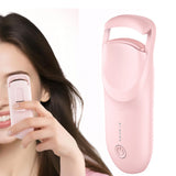 Heated Eyelash Curler – Portable Electric Lash Curler for Long-Lasting Natural Curls Macaron Pink