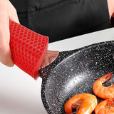 4Pcs Multipurpose Silicone Trivet Mats Heat Resistant Pot Holder Pads for Kitchen Red