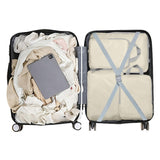 4Pcs Compression Packing Cubes Travel Luggage Storage Bags Organizers Beige