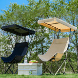Folding Canopy Beach Camping Chairs for Camping Fishing Beach Black