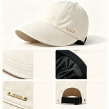 Wide Brim Sun Hat for Women Sun Hat with Ponytail Opening Foldable Adjustable Outdoor Hat for Beach Hiking Travel Beige