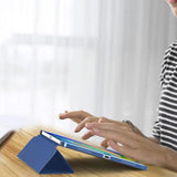 Tri-Fold Smart Cover Auto Wake Sleep Compatible Case for iPad 10th 11th Gen A16 Dark Blue