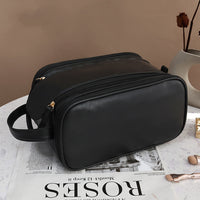Travel Toiletry Bag Makeup Organizer with Handle Water Resistant Cosmetic Bag Black