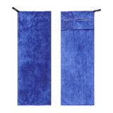 120x50cm Microfibre Towel Quick Dry Gym with Pocket and Silicone Base Blue